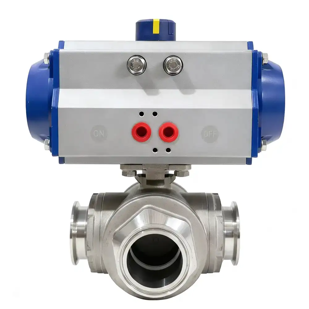 衛生級氣動三通球閥 L 型 T 型 Tri-Clamp